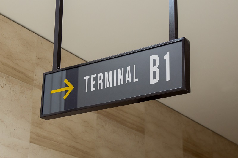 Custom Indoor Hanging Sign for Airport Terminal