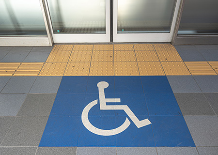 Handicap Symbol Adhesive Floor Sign in Los Angeles